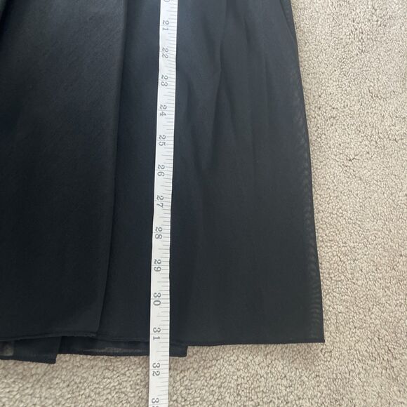Halara Midi Skirt Medium Black High Waisted Drawstring Contrast Mesh Flowy NEW - Picture 4 of 6